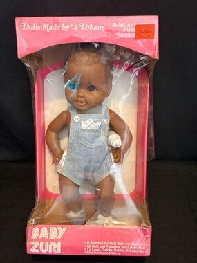 VTG. 10” Shindana Toys "Baby Zuri" Baby doll African American PLASTIC IS